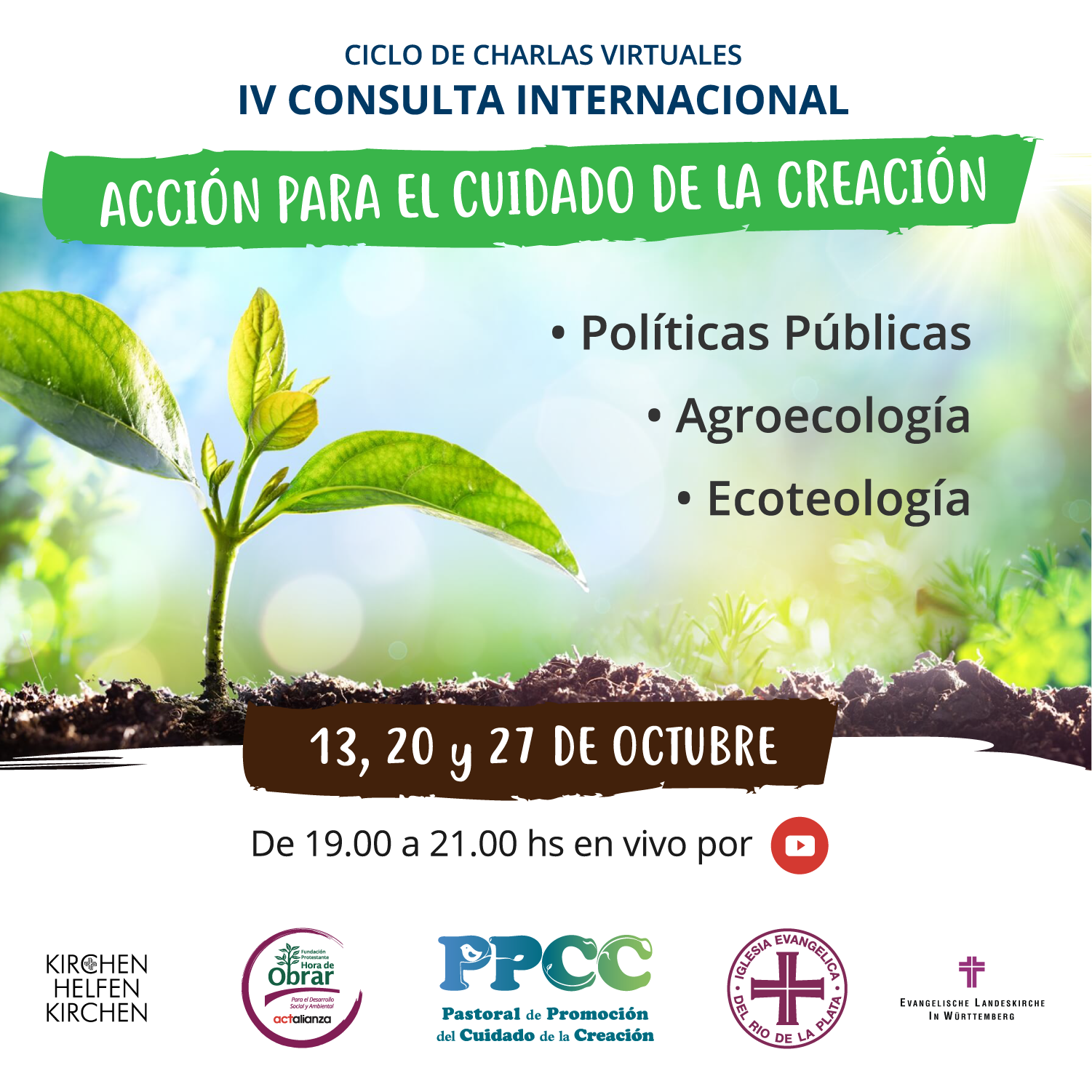 13, 20 y 27 de octubre: IV Consulta Internacional “Acción para el cuidado de la creación”